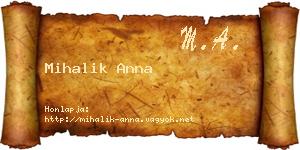 Mihalik Anna névjegykártya
